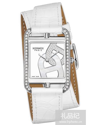 爱马仕Hermes Cape Cod系列Cha&icirc;ne d’ancre 锚链白色精钢镶钻腕表