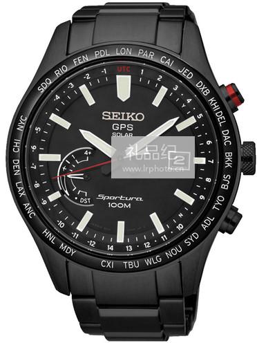 精工Sportura系列GPS卫星定位太阳电能世界时间显示腕表SSF005J1