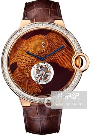 卡地亚蓝气球系列卡地亚蓝气球浮动式陀飞轮老鹰装饰腕表腕表