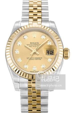 劳力士女装日志型系列179173香槟钻盘腕表