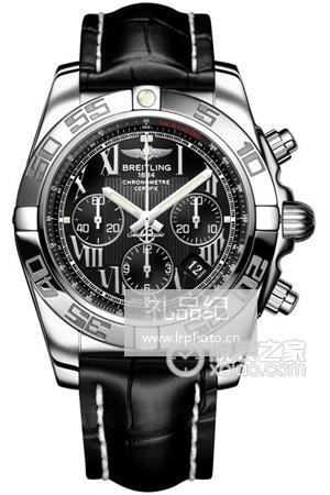 百年灵机械计时系列AB011011(缟玛瑙黑表盘-鳄鱼皮表带)腕表