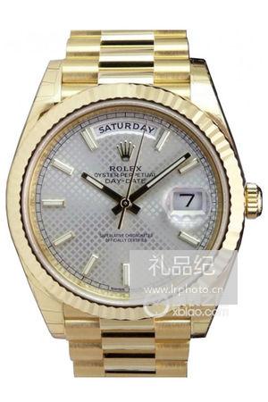 劳力士星期日历型系列228238斜格纹盘腕表