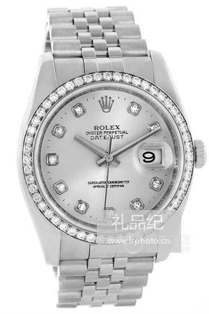 劳力士女装日志型系列116244 白盘镶钻腕表