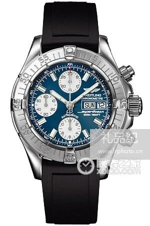 百年灵超级海洋系列精钢表壳-蓝色表盘-Diver ProII深潜橡胶表带腕表