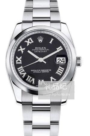 劳力士女装日志型系列178240-72160黑盘罗马时标腕表