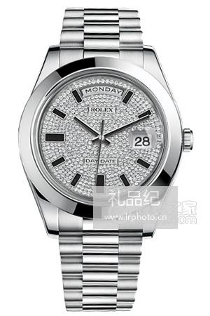 劳力士星期日历型系列218206-83216密镶钻石腕表