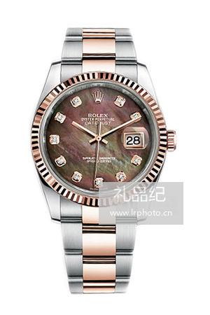 劳力士日志型系列116231 黑贝母盘镶钻蚝式表带腕表