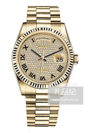 劳力士星期日历型系列118238密镶钻石腕表