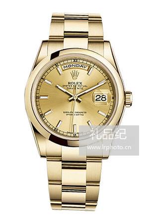 劳力士星期日历型系列118208香槟色腕表