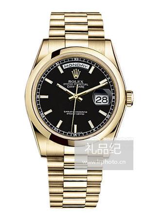 劳力士星期日历型系列118208黑盘腕表