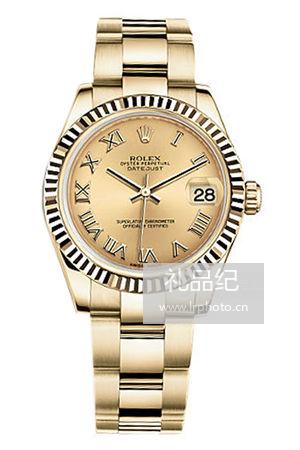 劳力士女装日志型系列178278金盘蚝式表带腕表