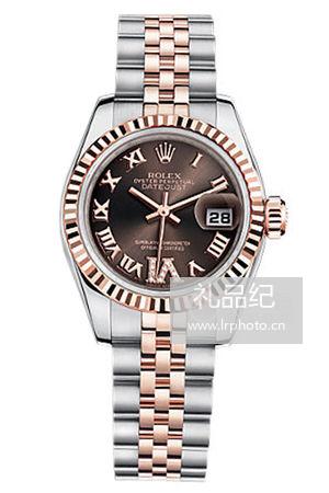 劳力士女装日志型系列179171-72131巧克力盘VI镶钻腕表