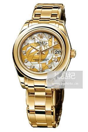 劳力士女装日志型系列81208 金色腕表