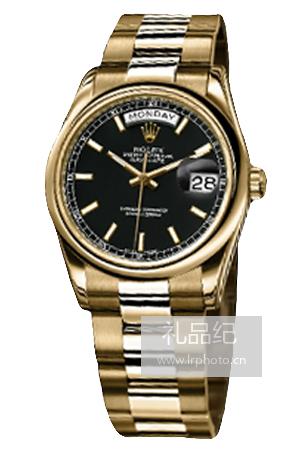 劳力士星期日历型系列118208 黑盘腕表