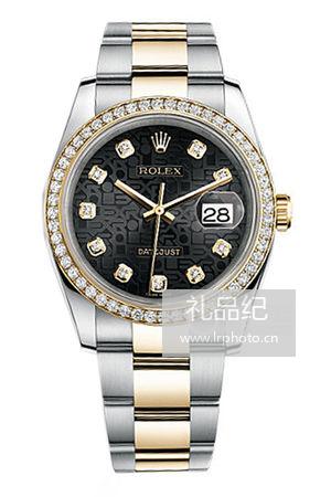 劳力士日志型系列116243黑色纪念花纹镶有钻石腕表