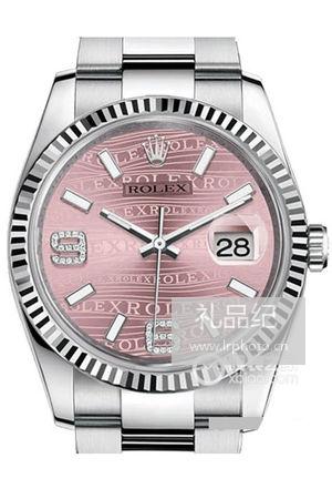 劳力士日志型系列116234粉纪念花纹盘腕表