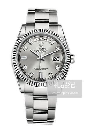 劳力士星期日历型系列118239灰盘镶钻腕表