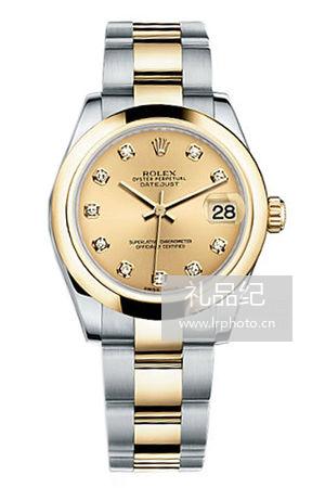 劳力士女装日志型系列178243香槟色盘腕表