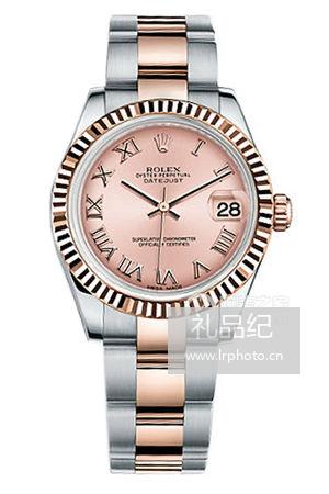 劳力士女装日志型系列178271粉盘罗马时标蚝式表带腕表