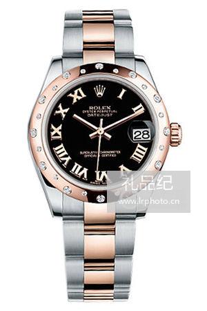 劳力士女装日志型系列178341-72161黑盘镶钻腕表
