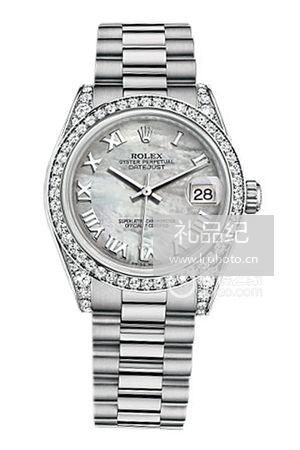 劳力士女装日志型系列178159白贝母腕表