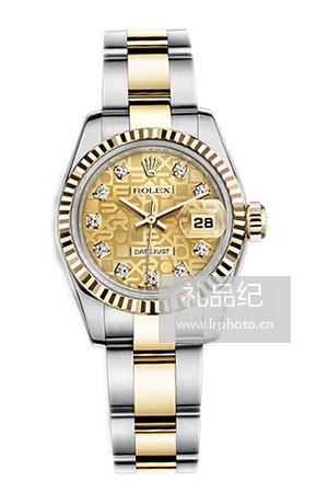 劳力士女装日志型系列179173香槟纪念纹盘腕表