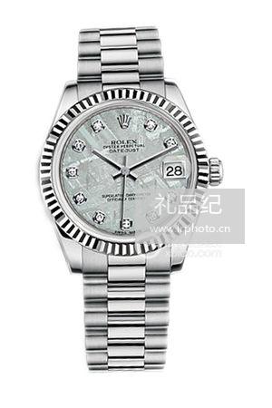 劳力士女装日志型系列178279陨石盘镶钻腕表