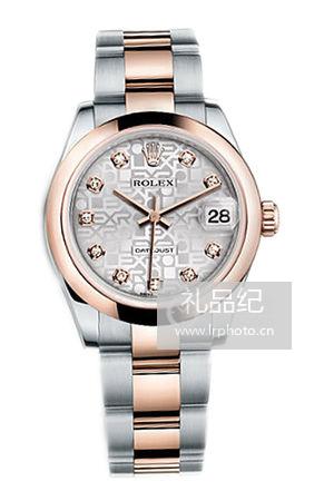 劳力士女装日志型系列178241银色纪念花纹腕表