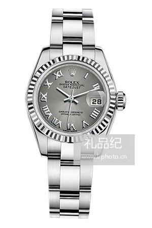 劳力士女装日志型系列179174灰罗马盘腕表