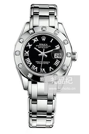 劳力士PEARLMASTER系列80319 罗马时标 黑色表盘腕表