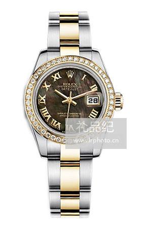 劳力士女装日志型系列179383黑贝母腕表