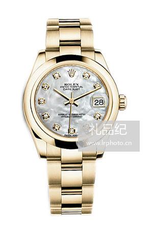 劳力士女装日志型系列178248白贝母镶钻蚝式表带腕表