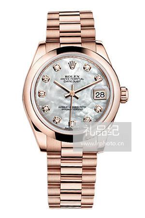 劳力士女装日志型系列178245白贝母盘腕表