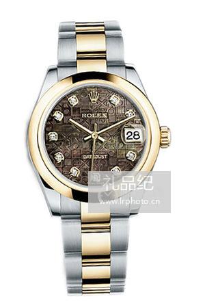 劳力士女装日志型系列178243黑贝母镶钻蚝式表带腕表