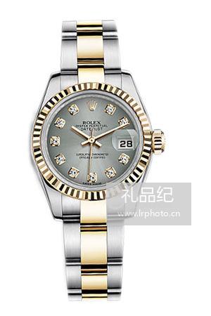 劳力士女装日志型系列179173不锈钢镶钻腕表