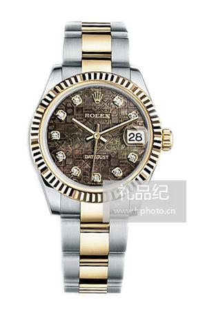 劳力士女装日志型系列178273黑贝母纪念花纹蚝式表带腕表