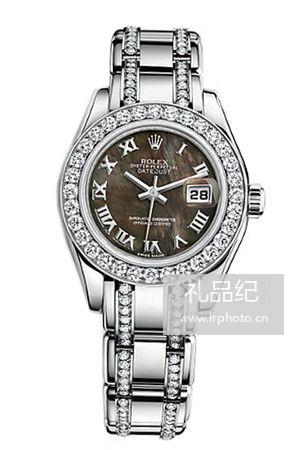 劳力士PEARLMASTER系列80299 黑贝母镶钻表带腕表